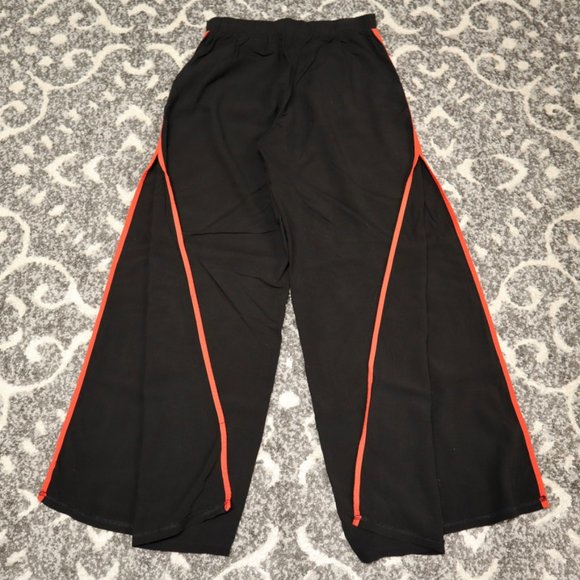 Black and Red Stripe Split Side Parachute Pants - Picture 6 of 10